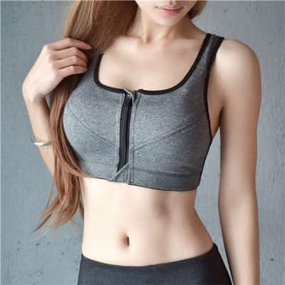 7 Color Fitness Yoga Push Up Sports Bra Women Gym Running Padded Tank Top Athletic Vest Underwear Shockproof Zipper Sports Bra