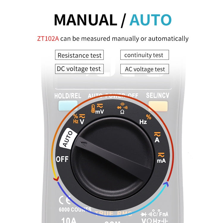 BSIDE ZT102A LCD Display 6000 Words AUTO Intelligent Gear Automatic Range Digital Multimeter Reluova