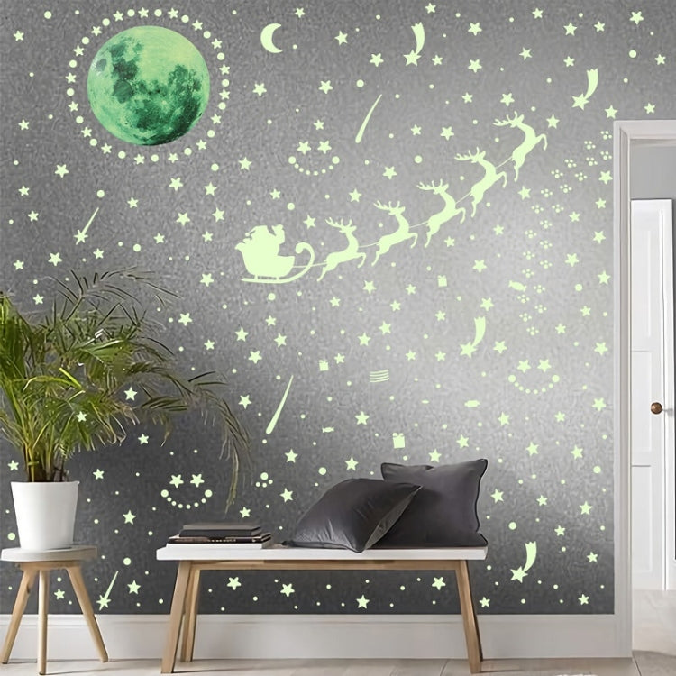 AFG3367 Moon + 407 PCS Dot + 103 PCS Star + Two Christmas PE Film Luminous Stickers, Specification: Blue My Store