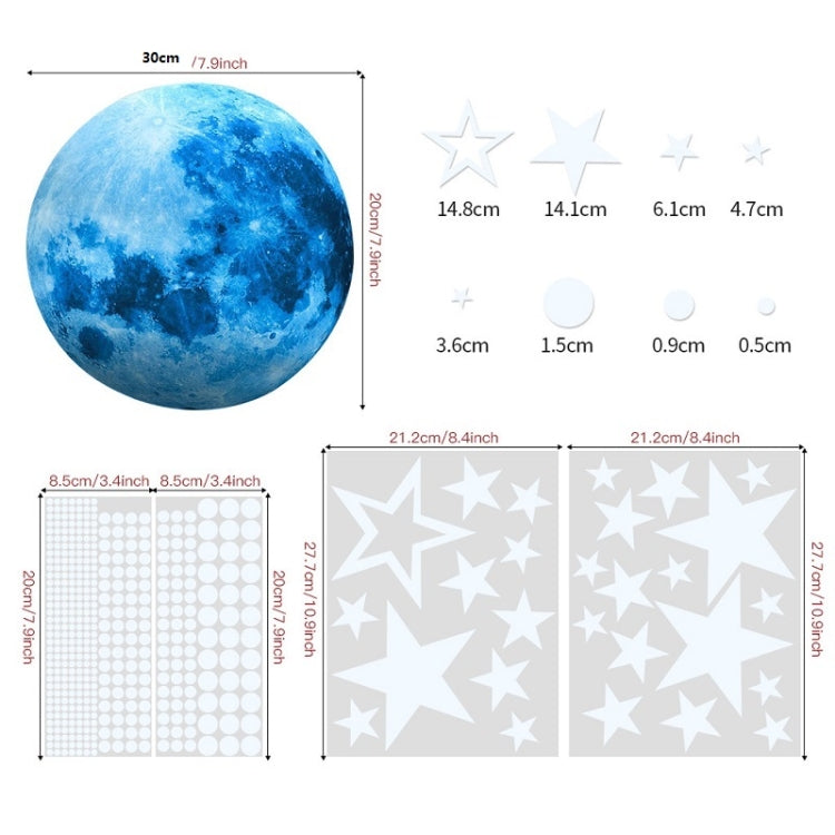 AFG3303 Home Decoration Luminous Stars Moon PVC Stickers, Specification: 435PCS+30cm Moon (Pink) My Store