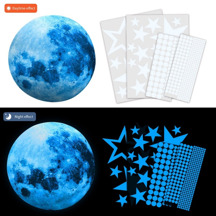 AFG3303 Home Decoration Luminous Stars Moon PVC Stickers, Specification: 435PCS+30cm Moon (Pink) My Store