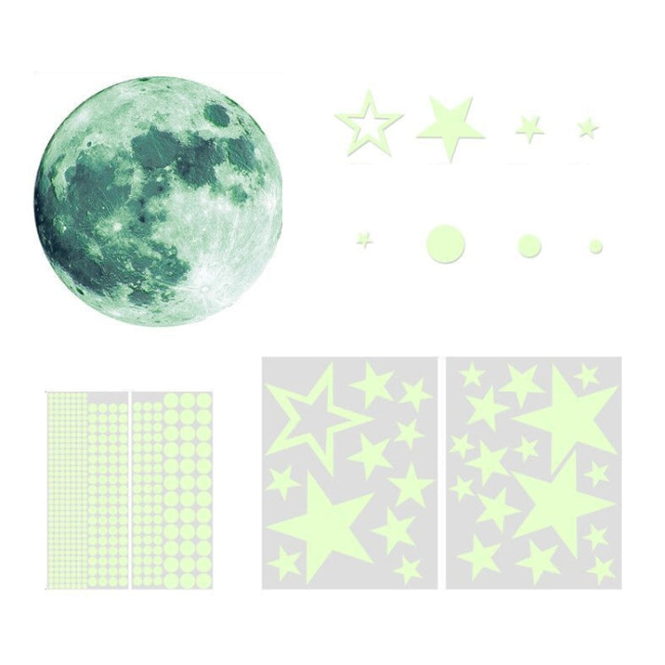 AFG3303 Home Decoration Luminous Stars Moon PVC Stickers, Specification: 435PCS+30cm Moon (Pink) My Store