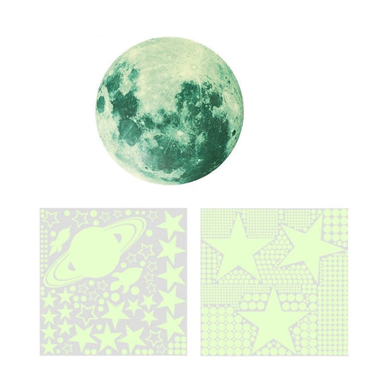 AFG3387 Moon Star Spaceship Luminous Wall Sticker, Specification: 930PCS Blue My Store