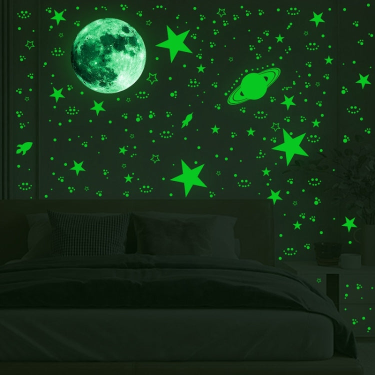 AFG3387 Moon Star Spaceship Luminous Wall Sticker, Specification: 930PCS Blue My Store