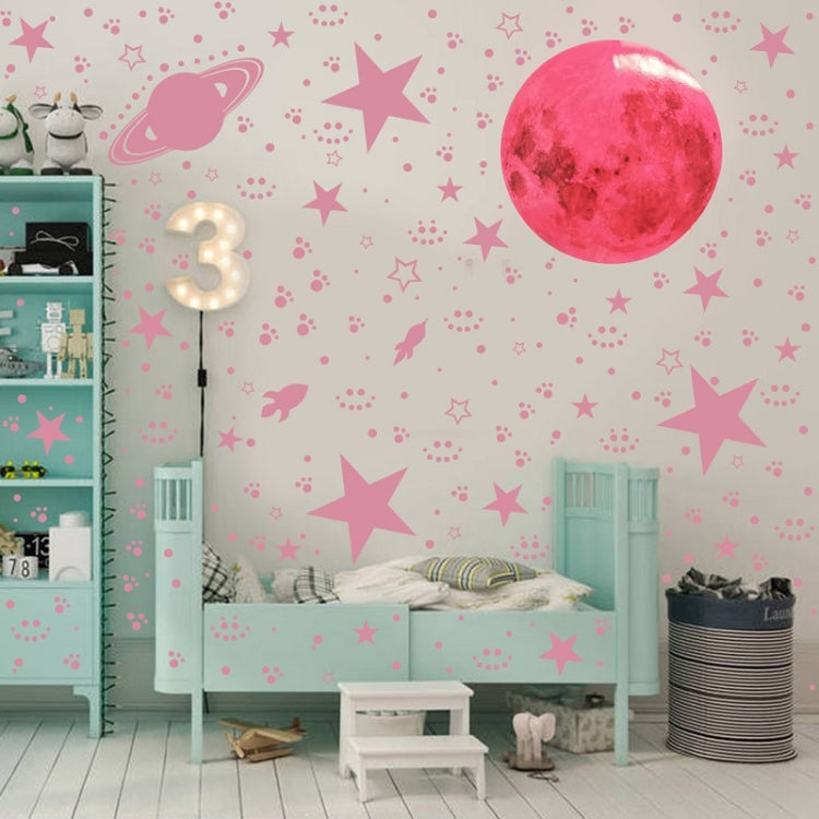 AFG3387 Moon Star Spaceship Luminous Wall Sticker, Specification: 930PCS Blue My Store