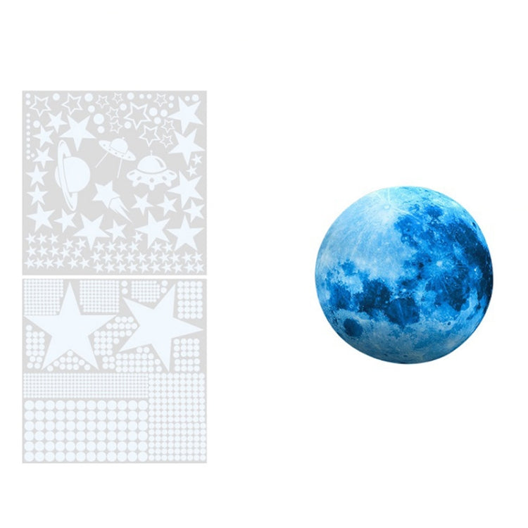 AFG3387 Moon Star Spaceship Luminous Wall Sticker, Specification: 930PCS Blue My Store