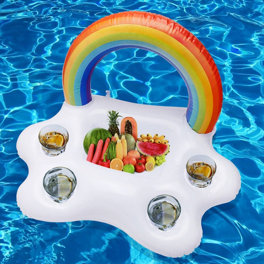 Rainbow Cloud Inflatable Cup Holder Cola Beer Drink Inflatable Water Ice Bar, Size: