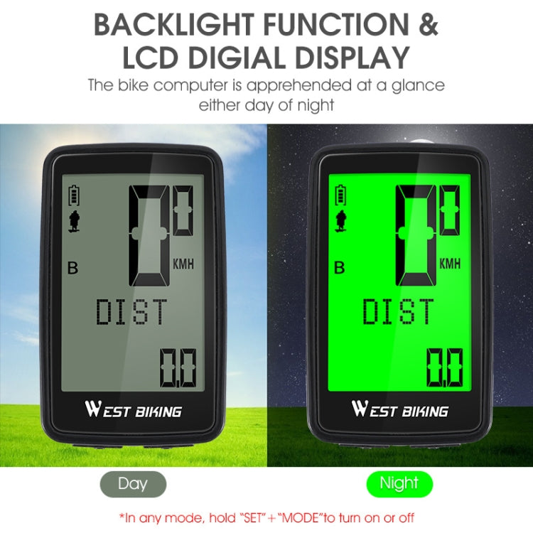 WEST BIKING Mountain Road Bike Five Language Code Table USB Riding Wireless Code Table Speedometer Reluova