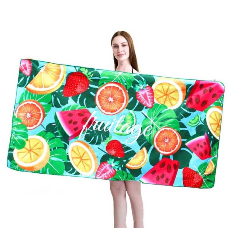 Sports Fitness Swimming Bath Towel Printed Double-Sided Velvet Absorbent Quick-Drying Beach Towel, Size: