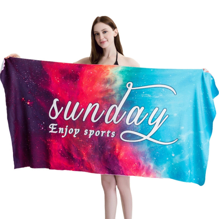 Sports Fitness Swimming Bath Towel Printed Double-Sided Velvet Absorbent Quick-Drying Beach Towel, Size: Reluova