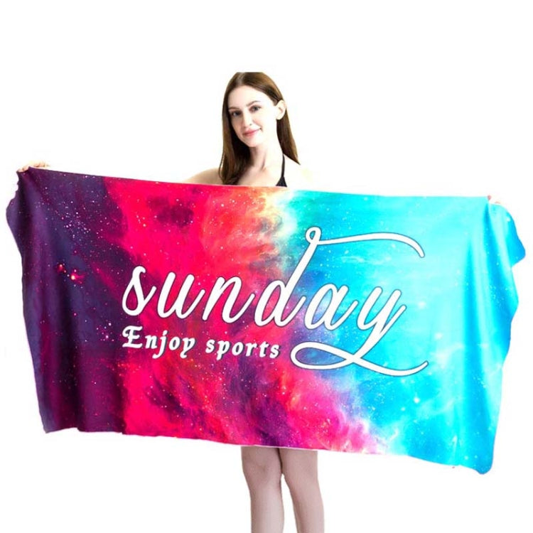 Sports Fitness Swimming Bath Towel Printed Double-Sided Velvet Absorbent Quick-Drying Beach Towel, Size: