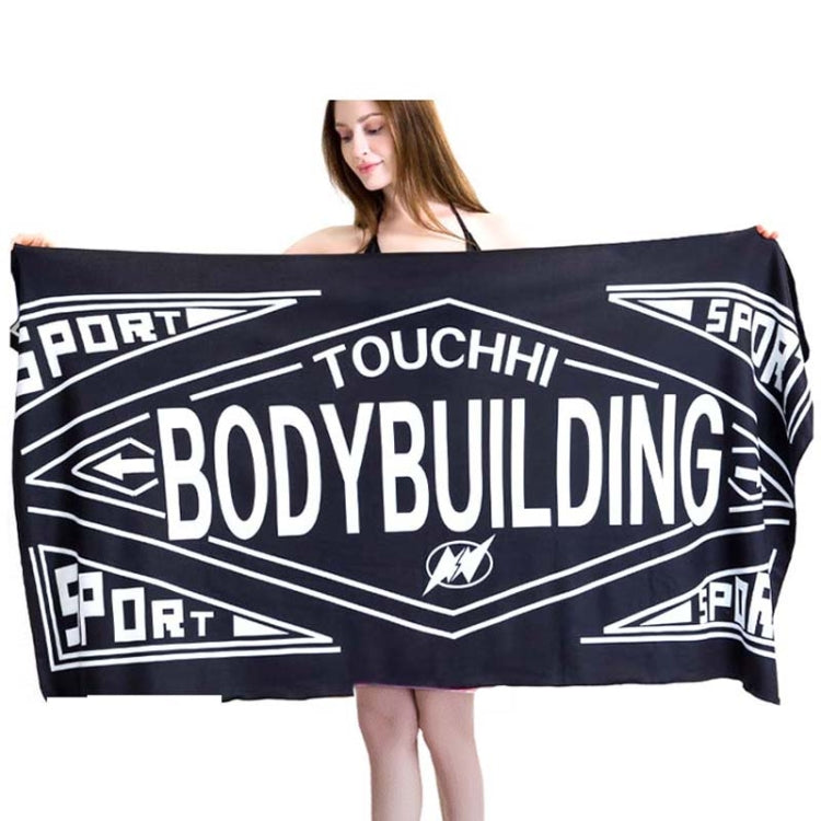 Sports Fitness Swimming Bath Towel Printed Double-Sided Velvet Absorbent Quick-Drying Beach Towel, Size: