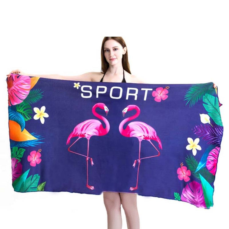 Sports Fitness Swimming Bath Towel Printed Double-Sided Velvet Absorbent Quick-Drying Beach Towel, Size: Reluova