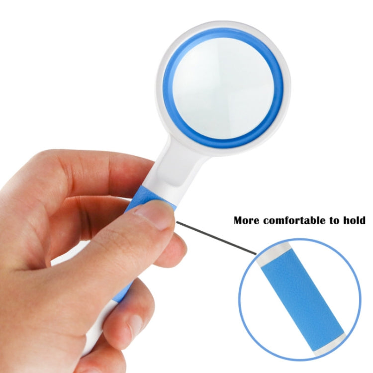 Hand-Held Reading Magnifier Glass Lens Anti-Skid Handle Old Man Reading Repair Identification Magnifying Glass