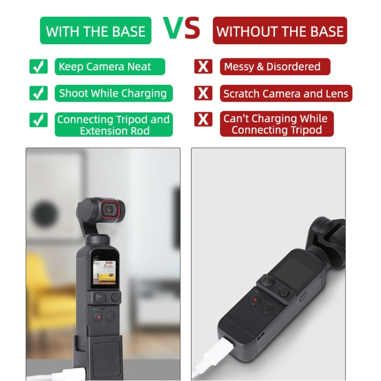 Sunnylife OP2-DZ9434 Desktop Charging Base Bracket With Type-C Charging Port 1/4 Inch Adapter For DJI Osmo Pocket 2 My Store