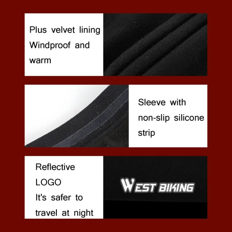 WEST BIKING Winter Riding Warm Plus Fleece Sleeve Outdoor Sports Cold Sleeve