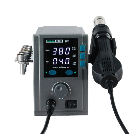 SUGON Hot Air Rework Station LED Display Temperature Adjustable Soldering Station With 5 Nozzles, EU Plug