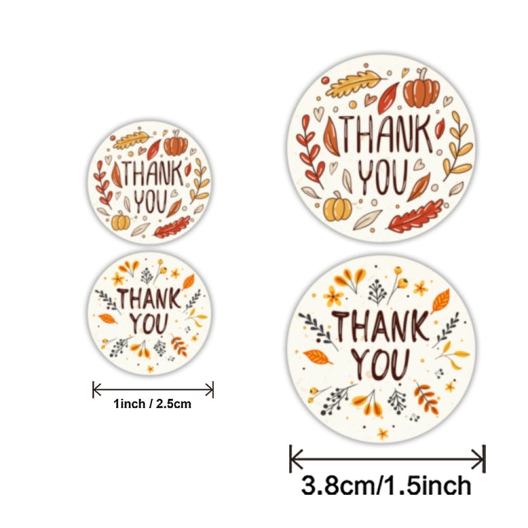 2 Rolls K-54 Thank You Floral Gift Decoration Sticker Label, Size: 2.5cm