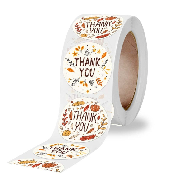 2 Rolls K-54 Thank You Floral Gift Decoration Sticker Label, Size: 2.5cm-Reluova