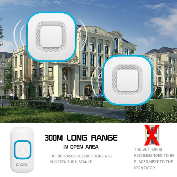 CACAZI V028F 1 For 3 Wireless Music Doorbell without Battery