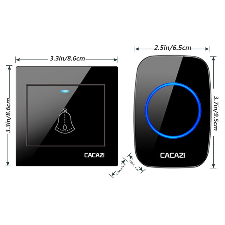 CACAZI H10 1 For 2 Home Wireless Music Doorbell without Battery Reluova