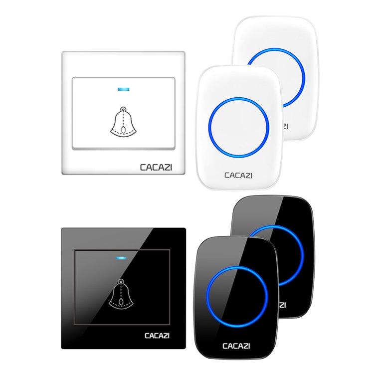 CACAZI H10 1 For 2 Home Wireless Music Doorbell without Battery