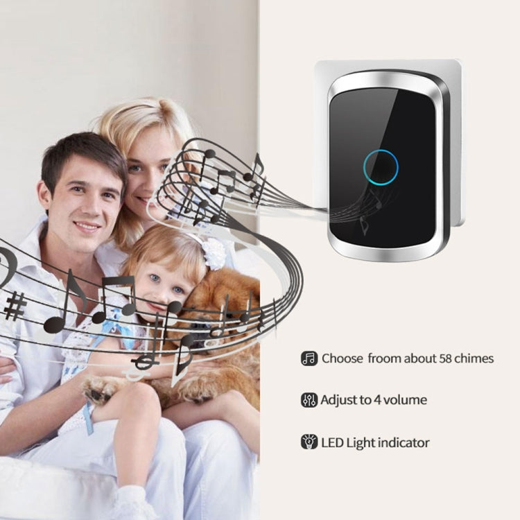 CACAZI A50 1 For 1 Wireless Music Doorbell without Battery Reluova