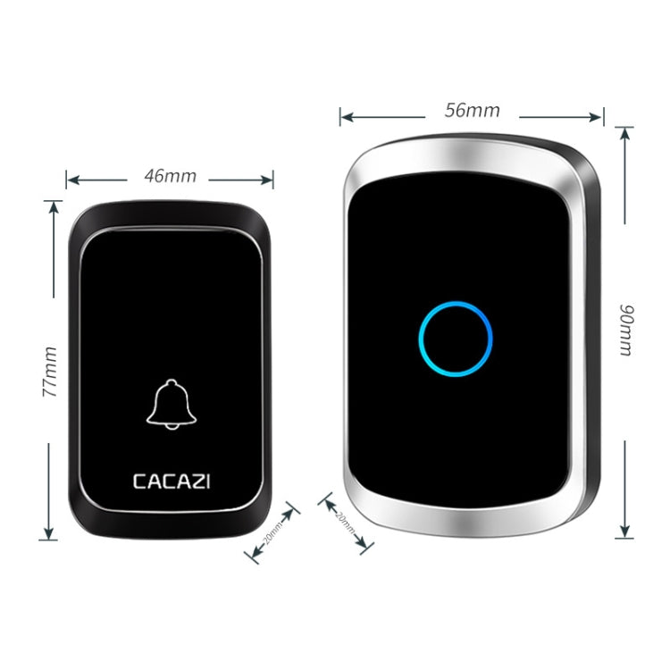 CACAZI A50 1 For 1 Wireless Music Doorbell without Battery