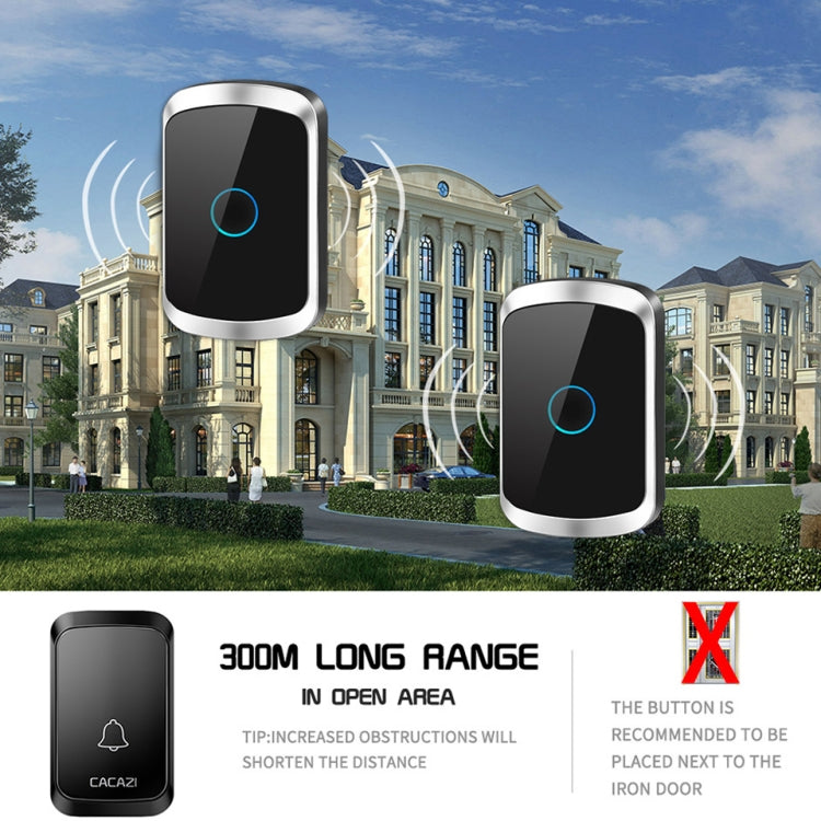 CACAZI A50 1 For 1 Wireless Music Doorbell without Battery Reluova