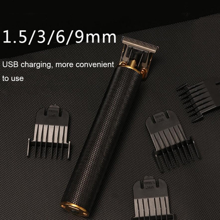 Hollow T-Shaped Steel Head Hair Trimmer USB Charging Carving Electric Hair Clipper