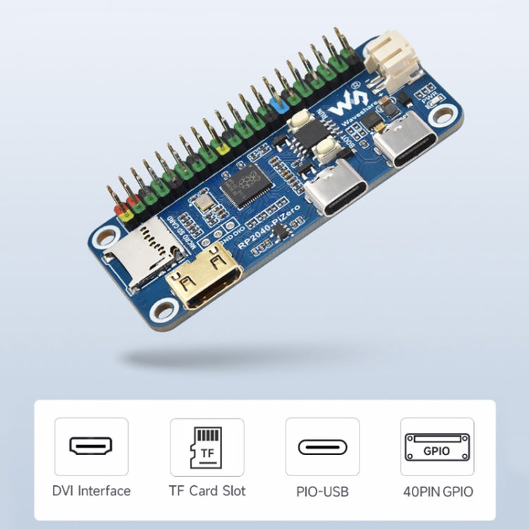 Waveshare 25506 RP2040-PiZero Development Board, Based On Raspberry Pi RP2040, 264KB SRAM And 16MB