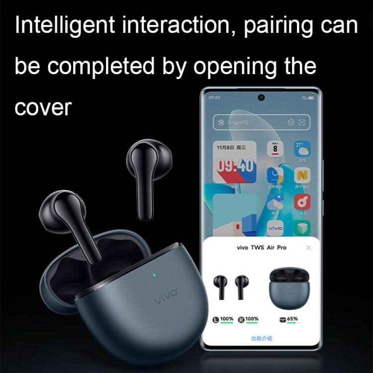 vivo TWS Air Pro Semi-In-Ear Active Noise Reduction Waterproof Wireless Bluetooth Earphones