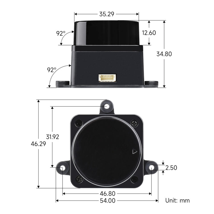 Waveshare 24782 DTOF Laser Lidar Sensor STL27L, 360 Degree Omni-Directional Lidar, UART Bus