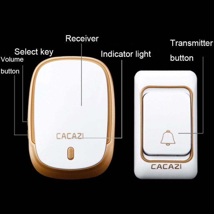 CACAZI Smart Waterproof Music Wireless Doorbell Multifunctional Pager