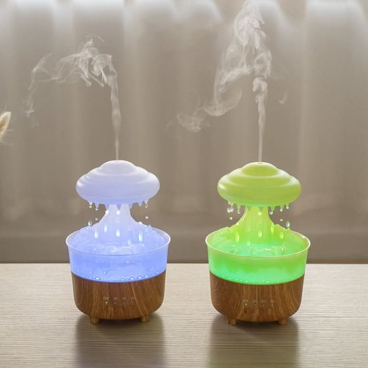 V50 Desktop Colorful Night Light Humidifier Wood Grain Water Drop Aroma Diffuser