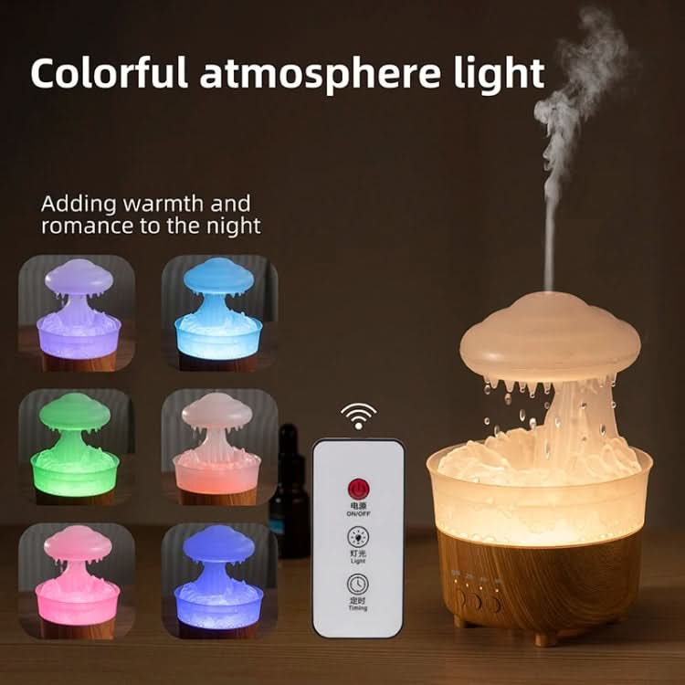 V50 Desktop Colorful Night Light Humidifier Wood Grain Water Drop Aroma Diffuser Reluova