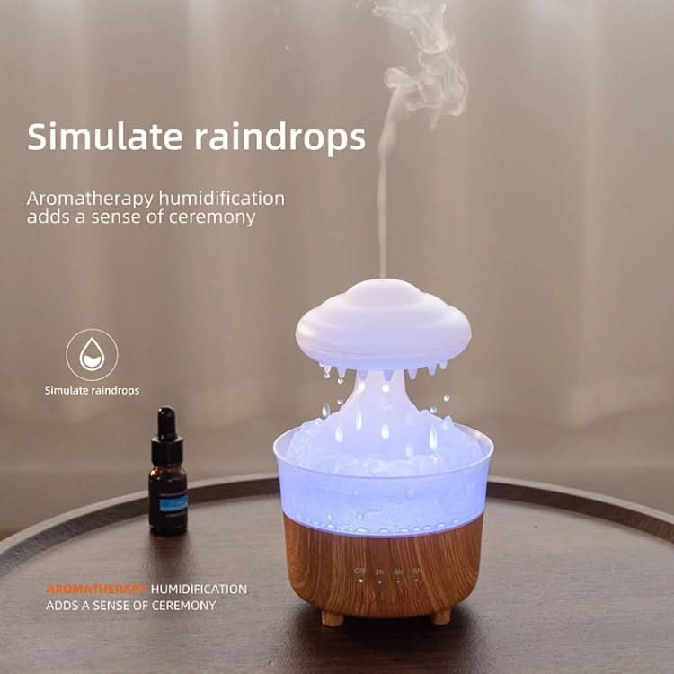 V50 Desktop Colorful Night Light Humidifier Wood Grain Water Drop Aroma Diffuser Reluova