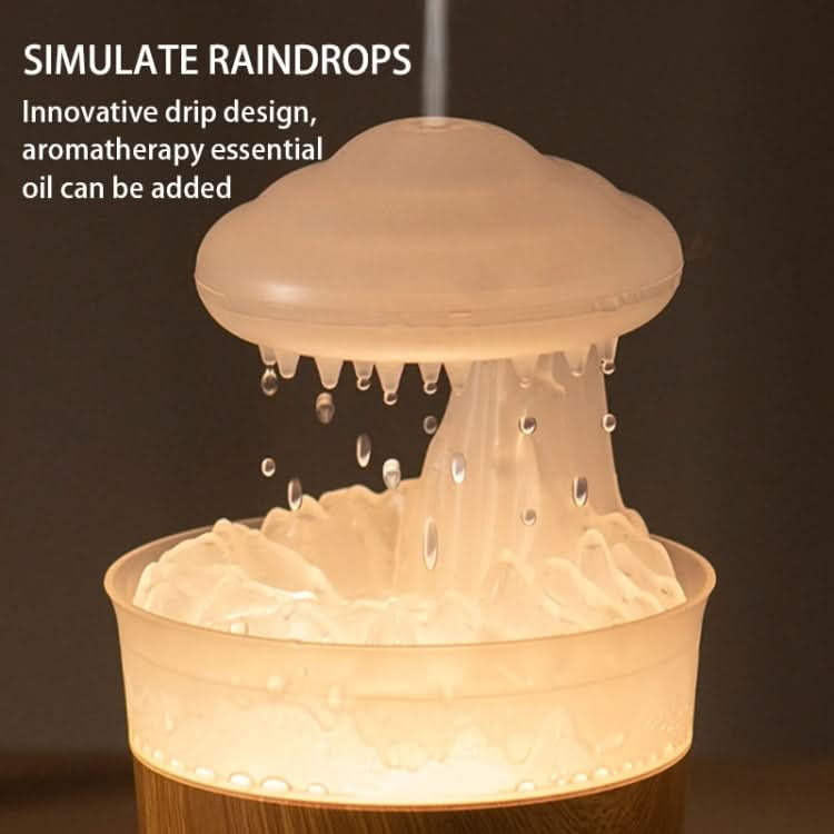 V50 Desktop Colorful Night Light Humidifier Wood Grain Water Drop Aroma Diffuser