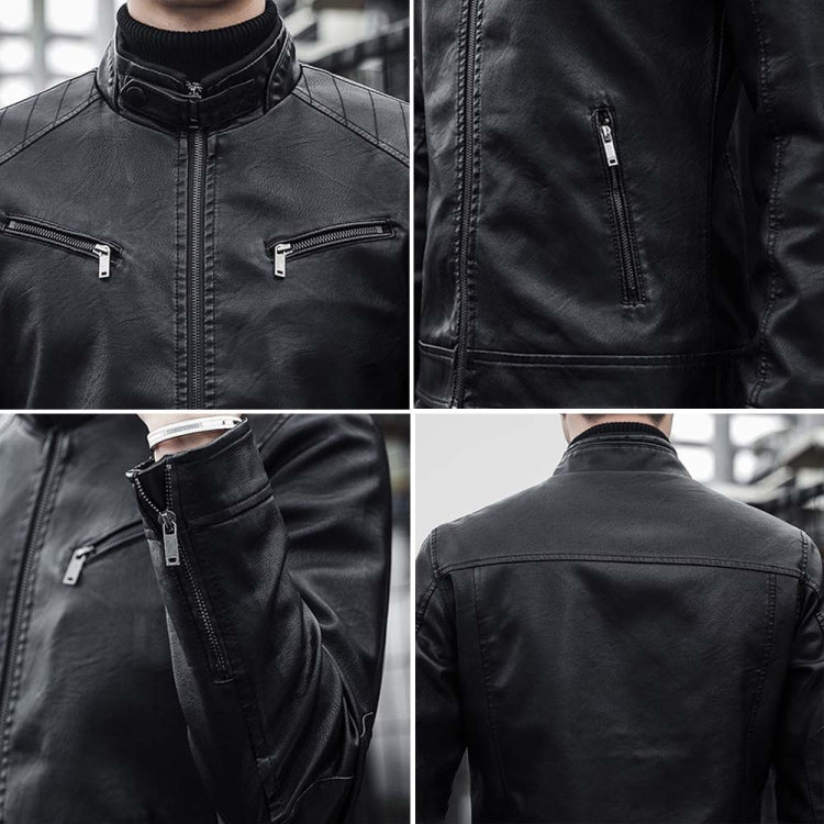 BS Autumn And Winter Man Leather Jacket Motorcycle Coat