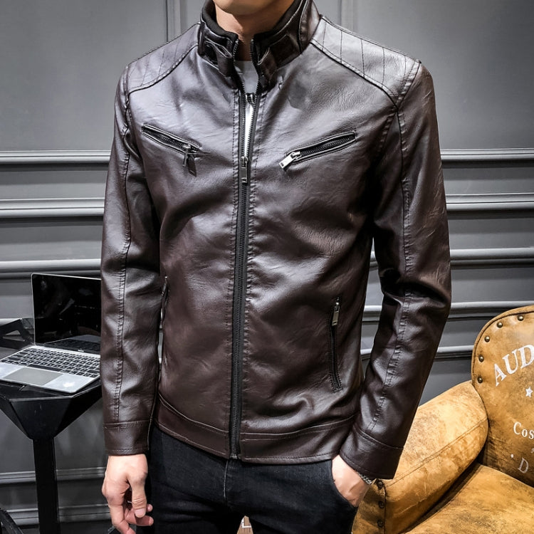 BS Autumn And Winter Man Leather Jacket Motorcycle Coat