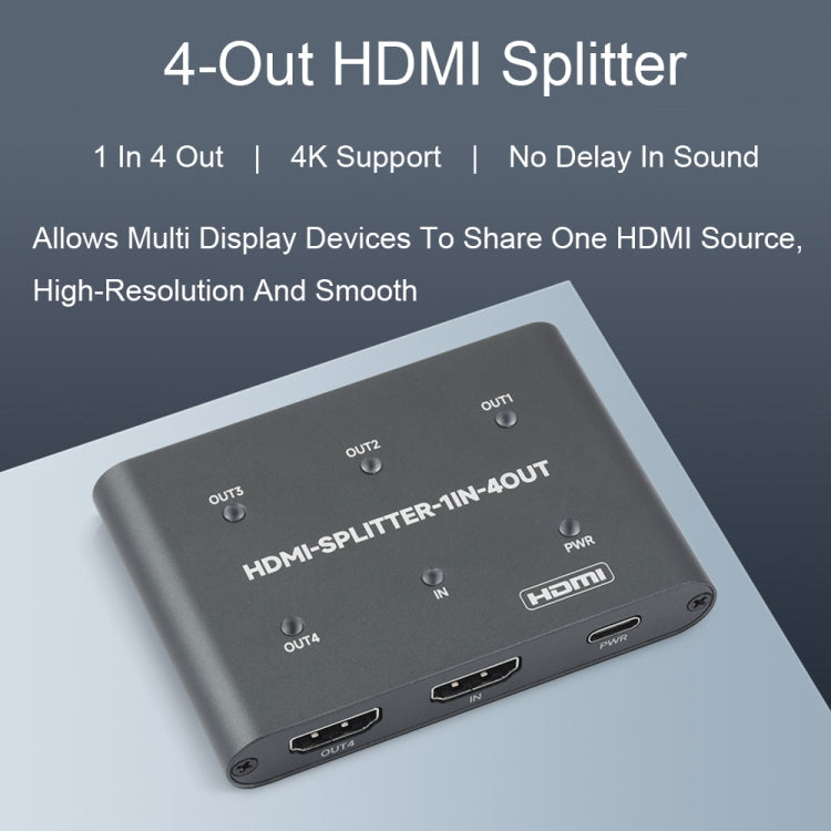 Waveshare 23738 4K HDMI Splitter, 1 In 4 Out, Share One HDMI Source My Store