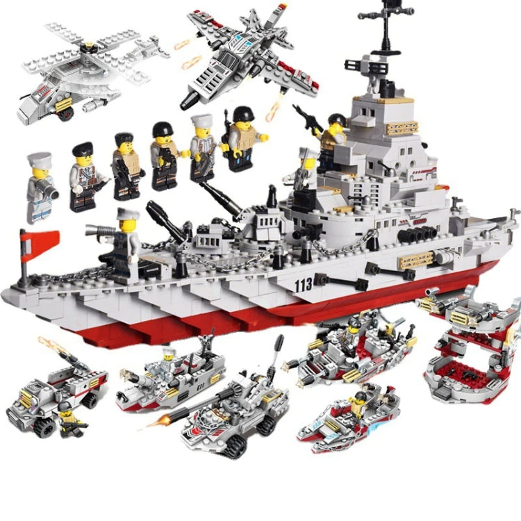 Aircraft Carrier Shaped Children Building Blocks Small Particle Assembled Educational Toys