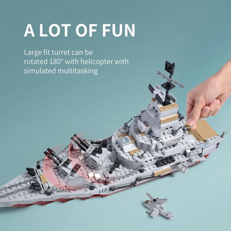 Aircraft Carrier Shaped Children Building Blocks Small Particle Assembled Educational Toys Reluova