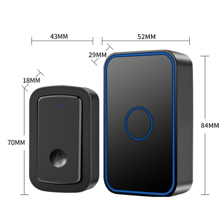 CACAZI A19 1 For 1 Wireless Music Doorbell without Battery Reluova