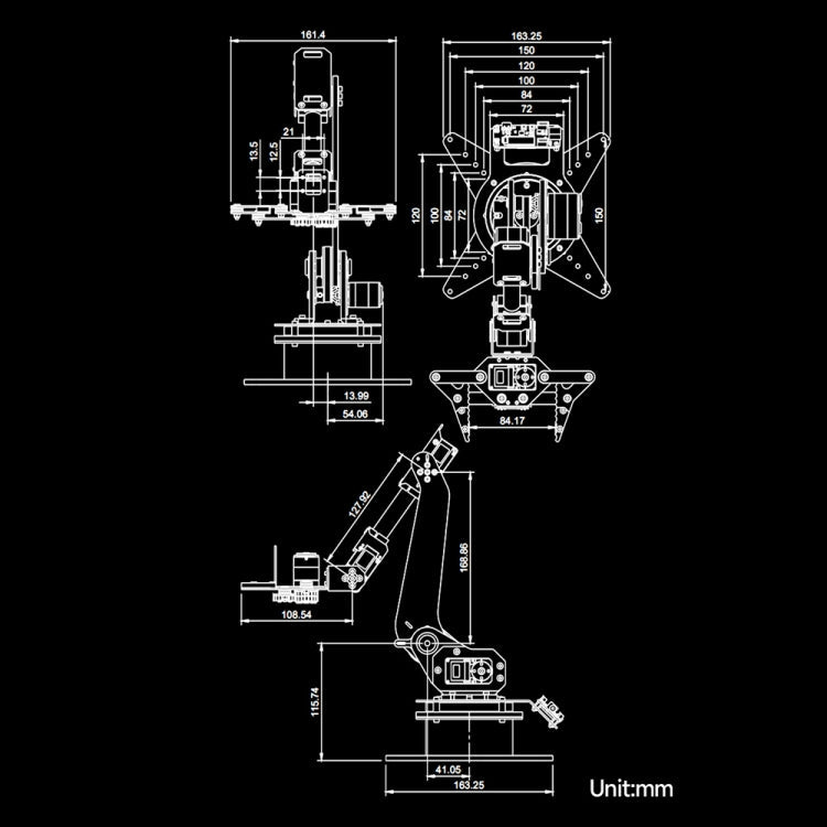 Waveshare High-Torque Serial Bus Servo, Desktop Robotic Arm Kit, Based On ESP32, 5-DOF