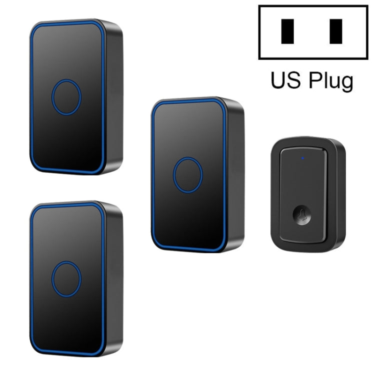 CACAZI  A19 One Button Three Receivers Wireless Music Doorbell without Battery