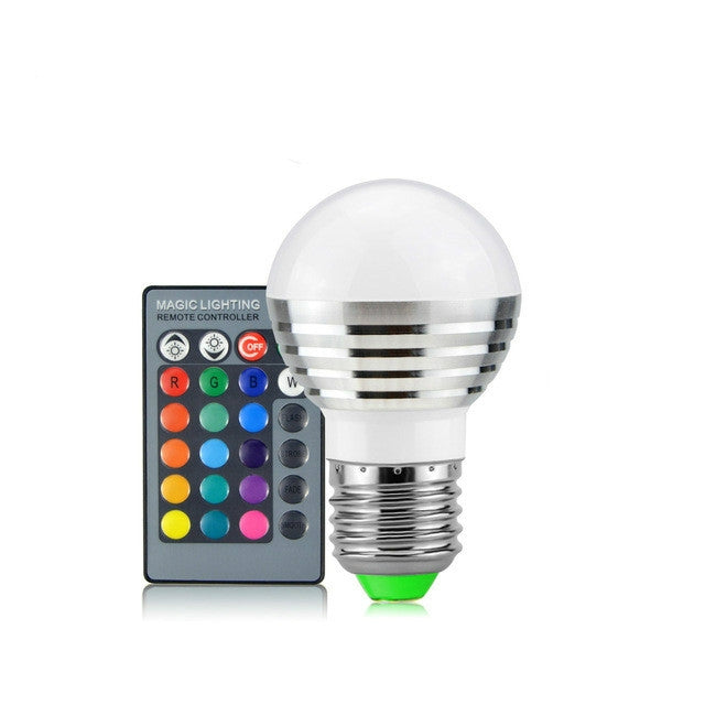 3W RGB LED Bulb 16 Color Magic Night Lamp Dimmable Stage Light with 24-keys Remote Control My Store