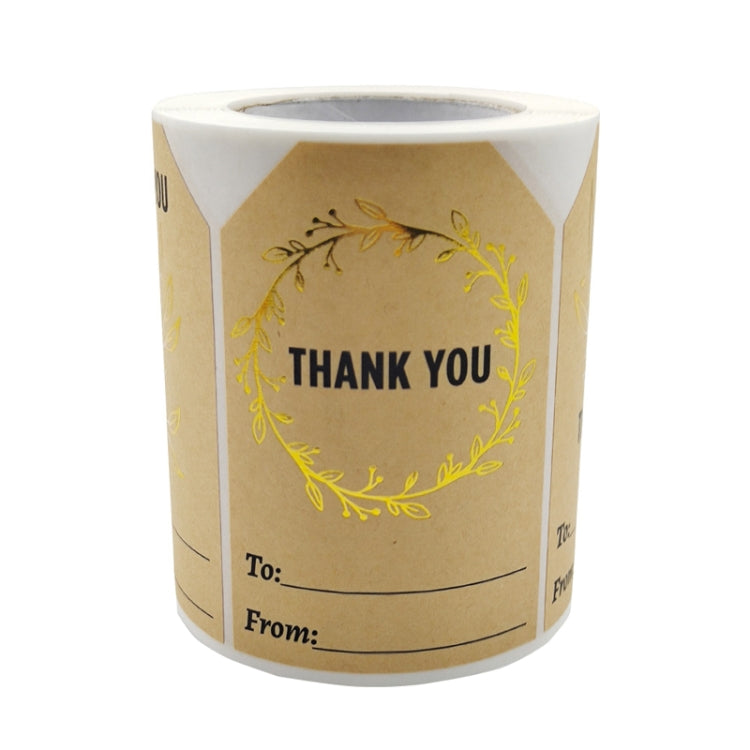 Kraft Paper Thank You Hot Stamping Sticker Gift Wrapping Decoration Label My Store