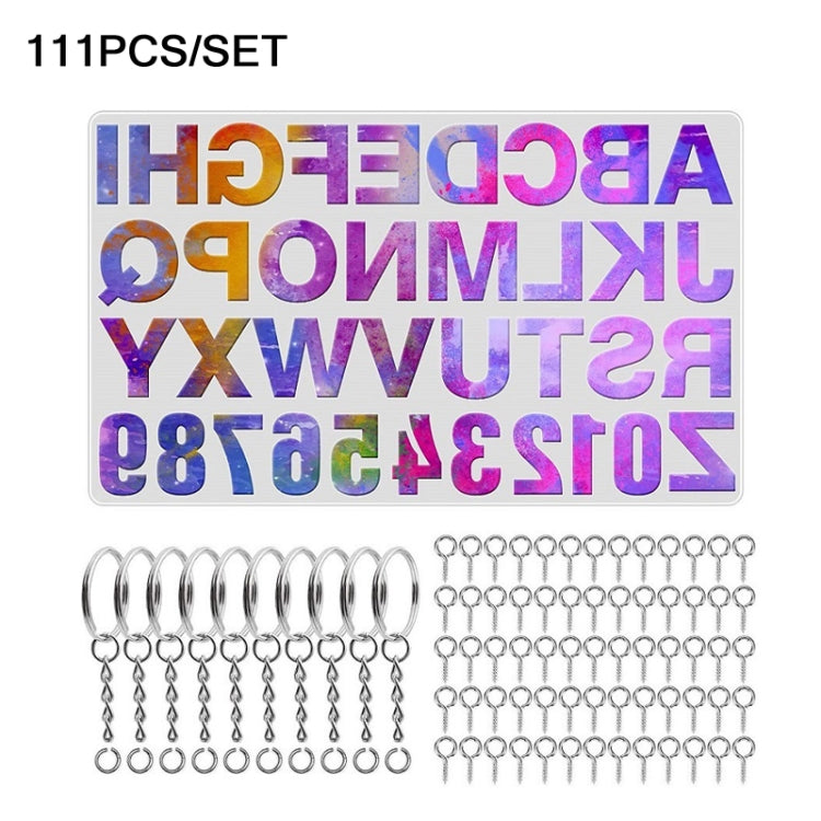 111PCS/Set DIY Mirror Silicone Pendant Mold, Crystal Epoxy Key Pendant Set