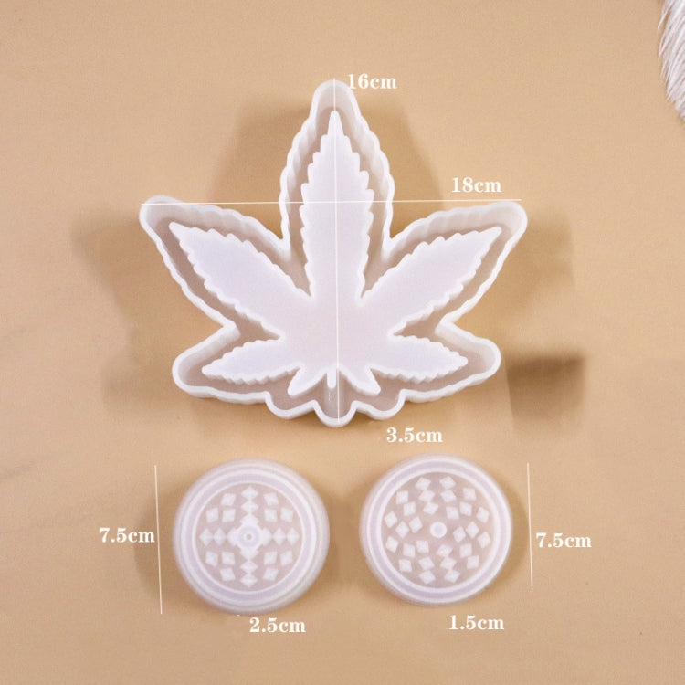 DIY Crystal Epoxy Mold Maple Leaf Ashtray Tooth Grinding Cigarette Grinding Combination Silicone Mold My Store